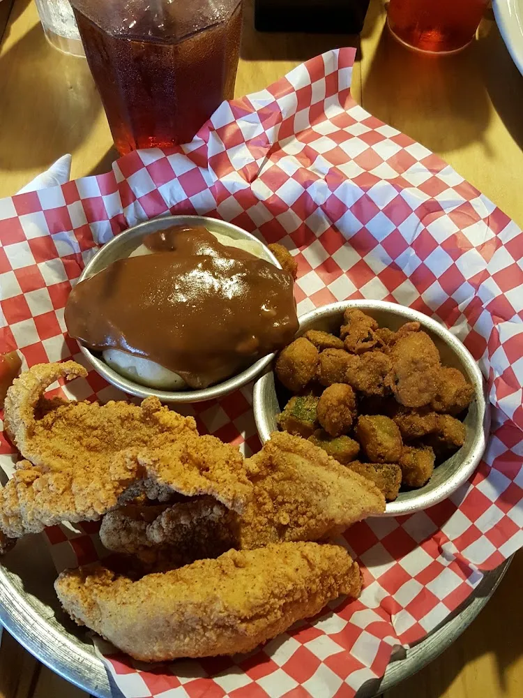 Fried Catfish Fried Okra Mashed Potatoes